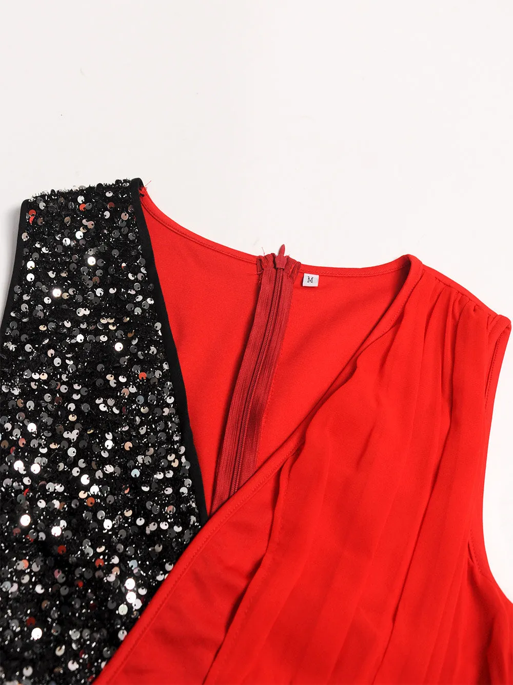 Sequin Print V-neck Jumpsuit