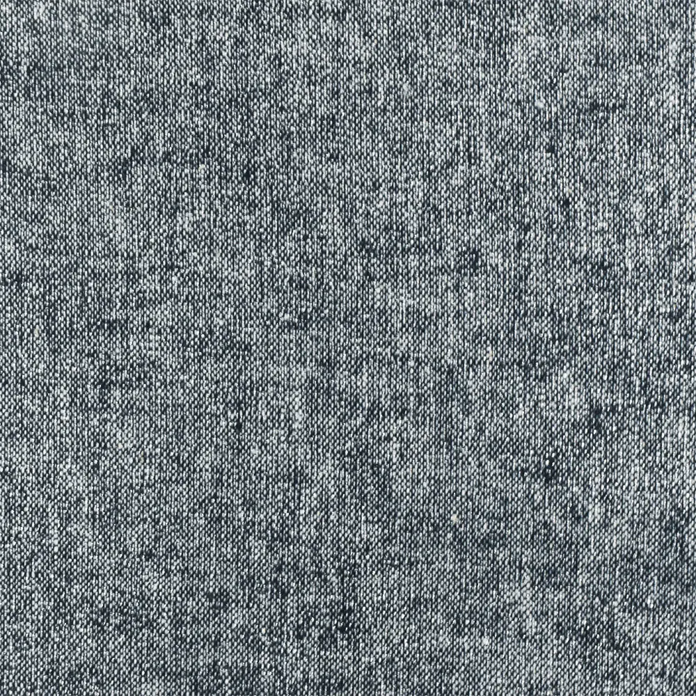Silver-White-Navy Metallic Texture Stretch Cotton Chambray Woven Fabric