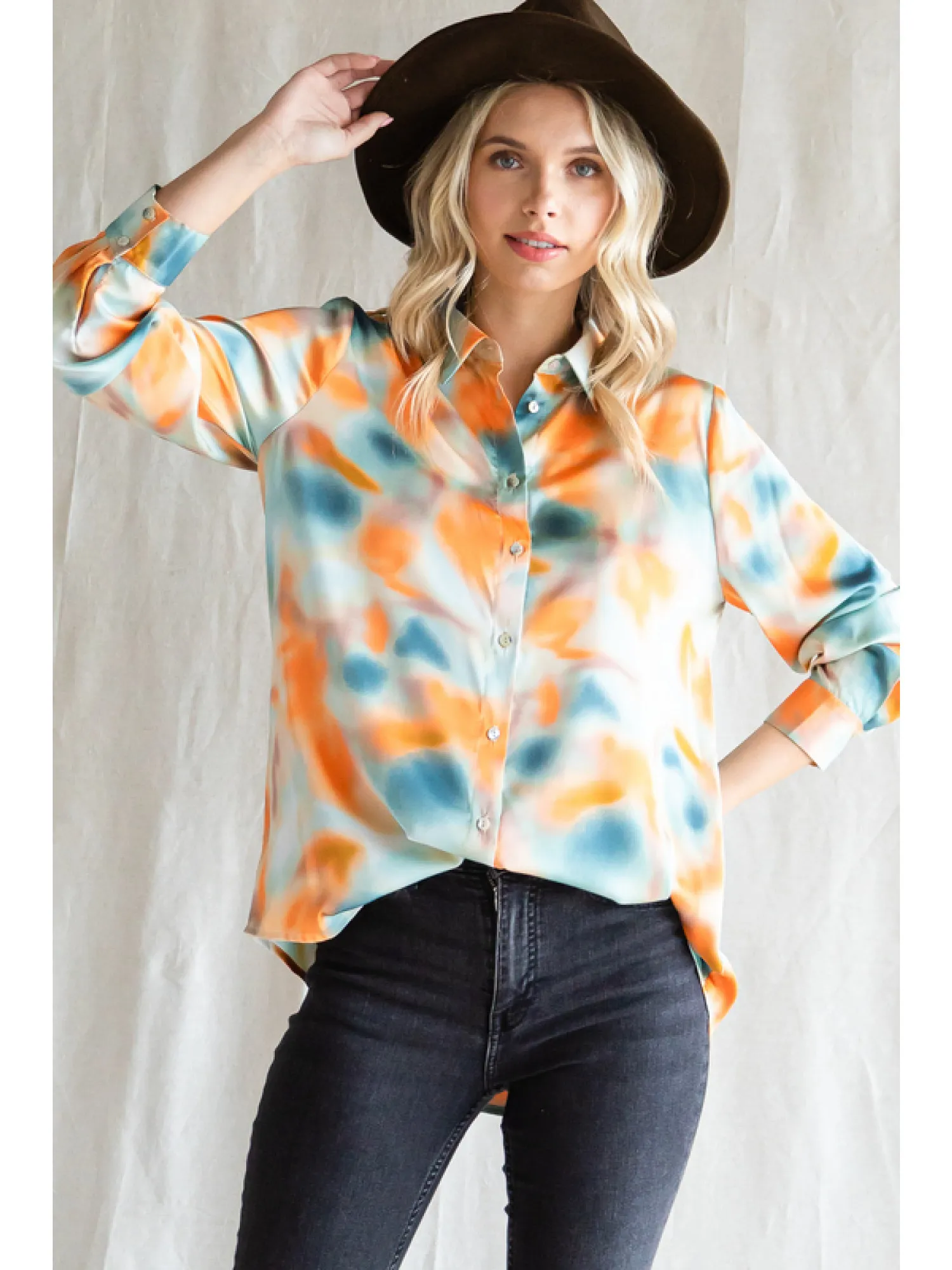 Subtle Haze Satin Top