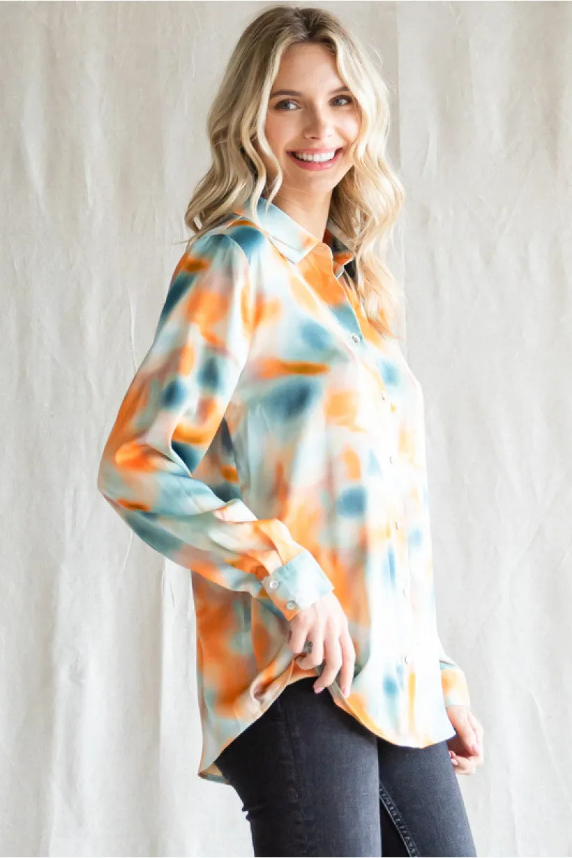 Subtle Haze Satin Top