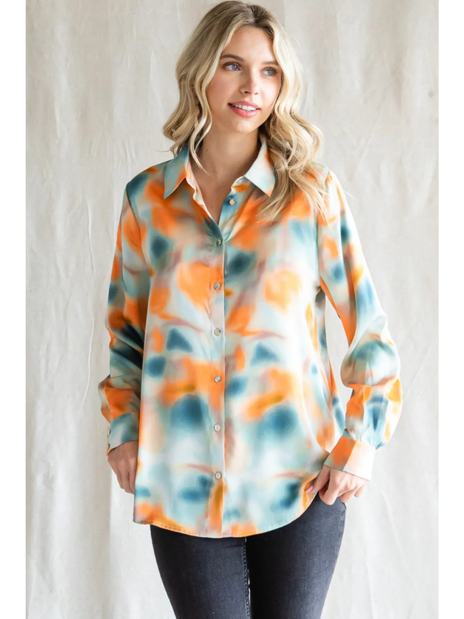 Subtle Haze Satin Top