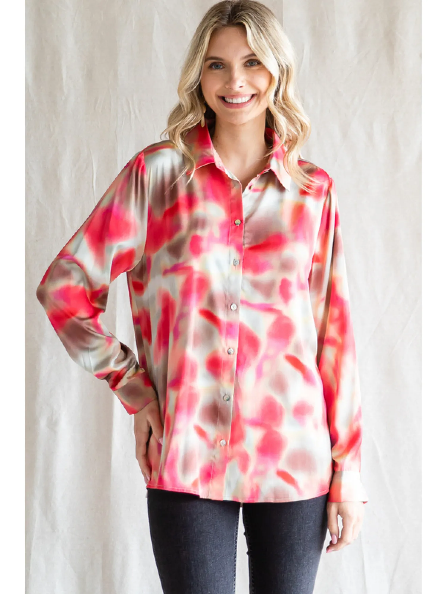 Subtle Haze Satin Top
