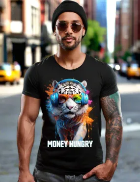 Tiger White Money Hungry Art T-Shirts | GM Trademark