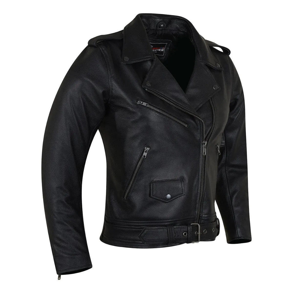 Vance Leather Ladies Premium Goatskin Classic Motorcycle Leather Jacket