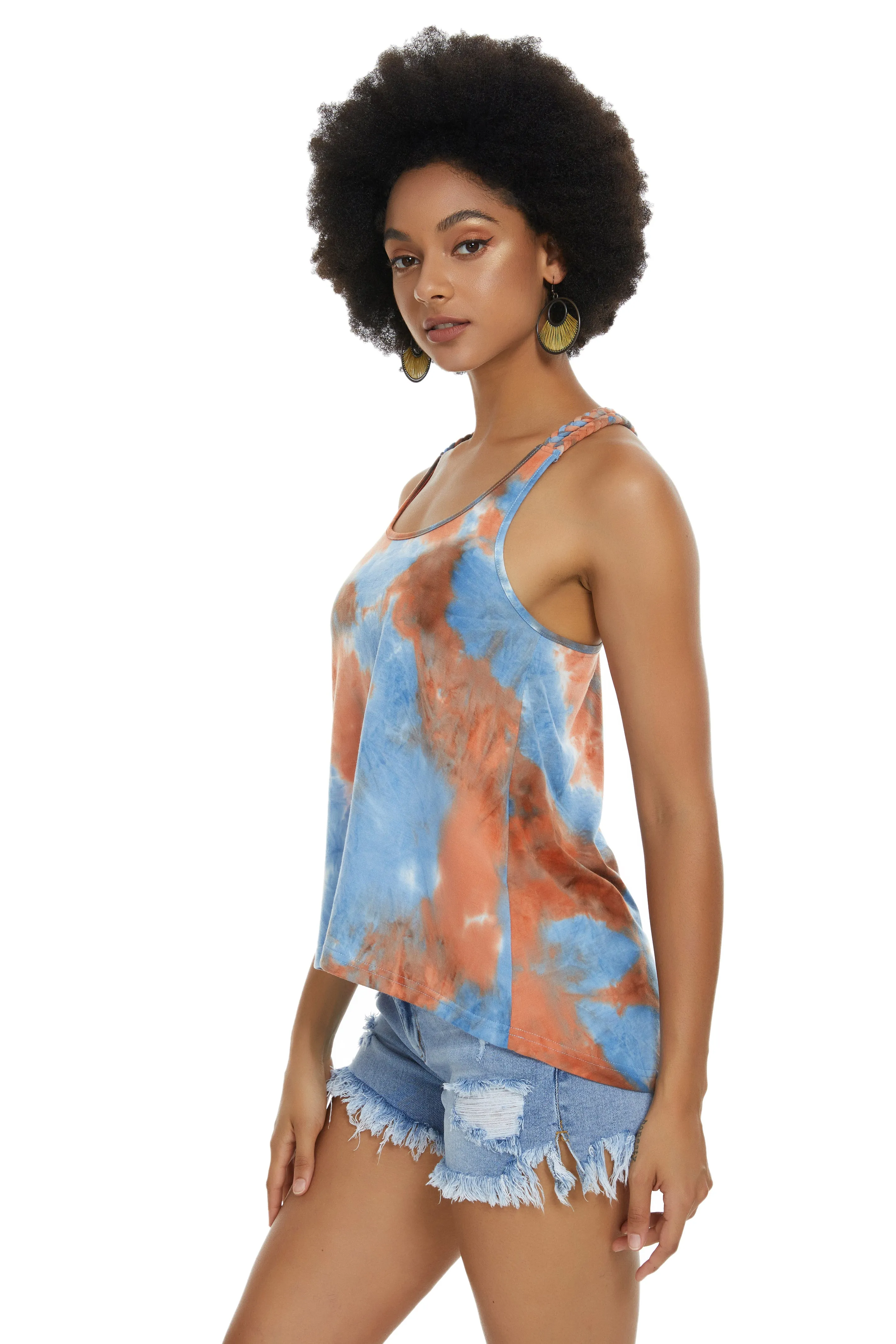Women's Workout Tie Dye Tank Tops Sunset Glow