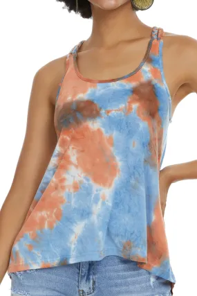 Women's Workout Tie Dye Tank Tops Sunset Glow